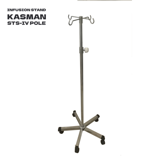 Stovas infuzijoms KASMAN STS-IV Pole, nerudyjančio plieno, 4-ių vietų